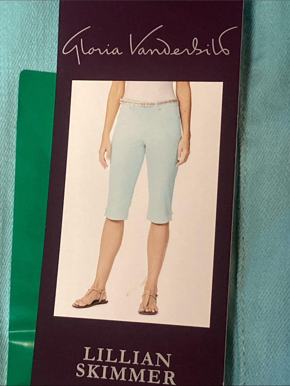 Gloria Vanderbilt Lillian Skimmer Aqua Sky Blue Sz 12 NWT - Picture 9 of 11